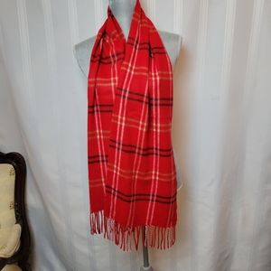Steve Madden Muffler Scarf Red, White and Black Grid Pattern
